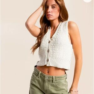 Free People Cropped Sweater Vest